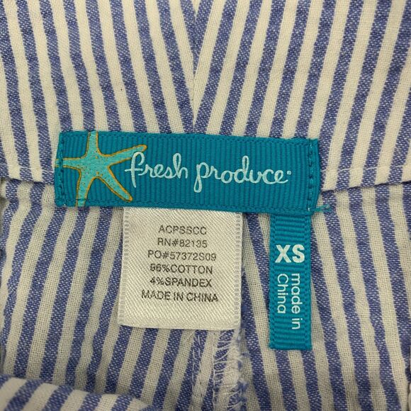 Fresh Produce Pants Women XS Extra Small Hyacinth Seersucker Pin Stripe Drawcord - Picture 4 of 11